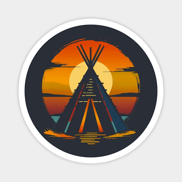 Indian tipi - Teepee tents Magnet by Wintrly